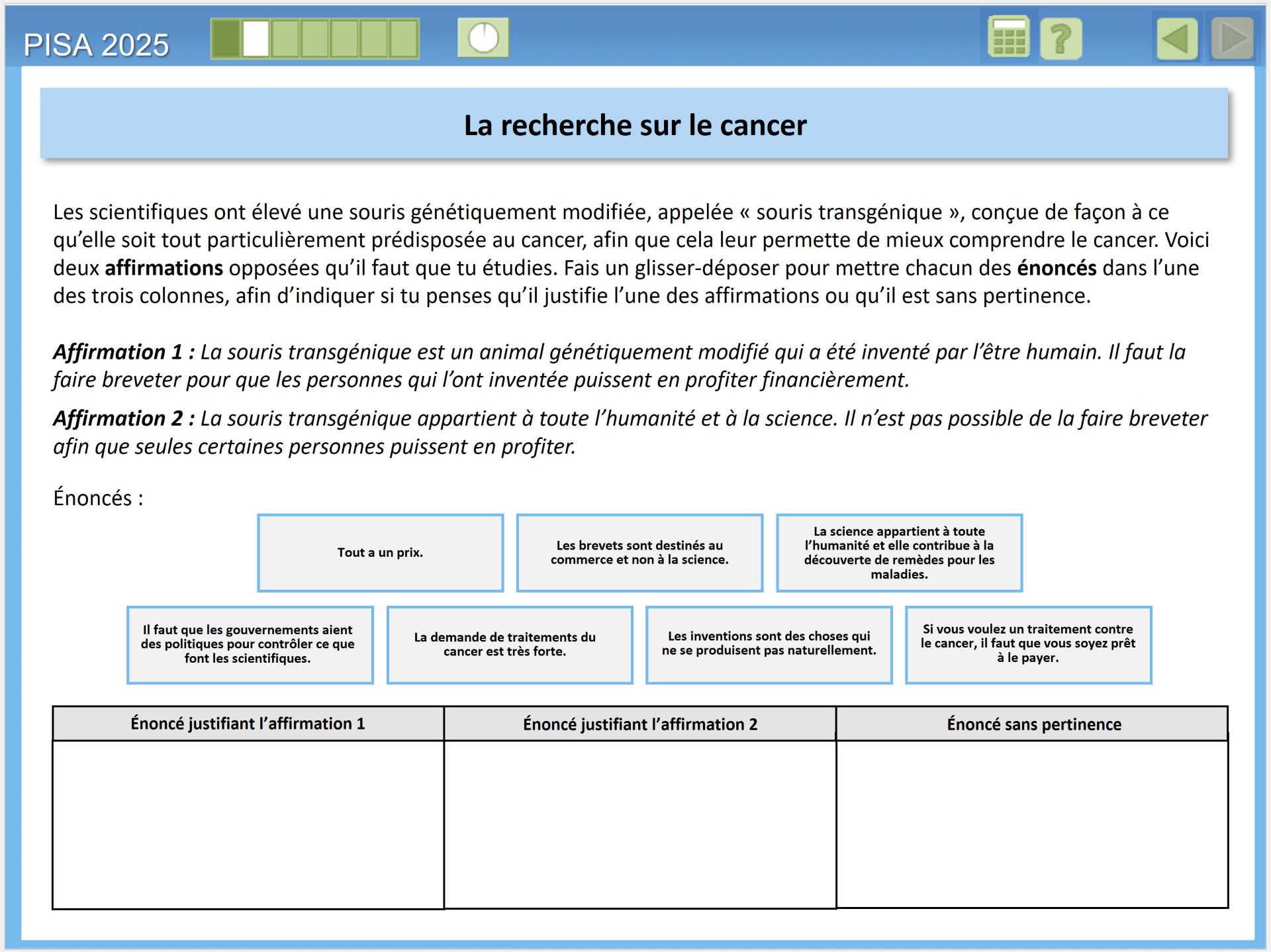 Cadre d’évaluation des sciences du PISA 2025